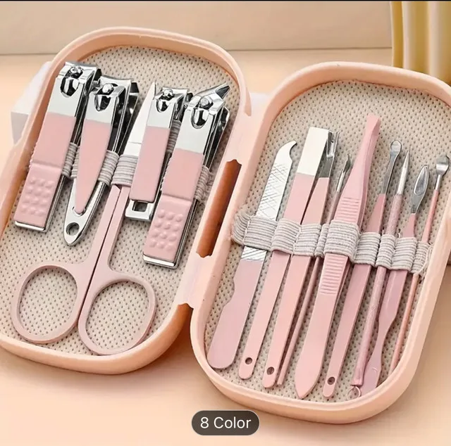 14-Piece Pink Manicure Set with Case thumbnail