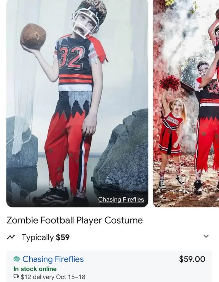 Zombie Football Player halloween costume image indicator(2)