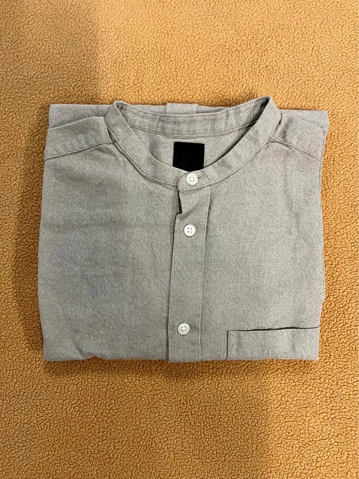 H&M Collarless Shirt (size M - 100% cotton) thumbnail