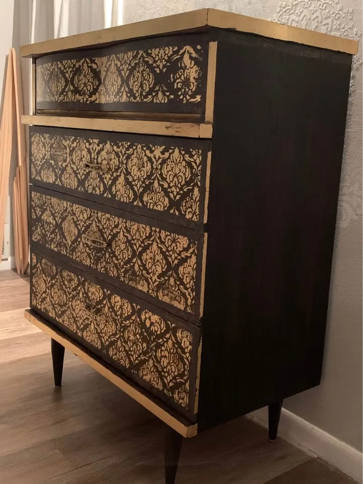 One-of-a-Kind Espresso & Gold Dresser – Artistic Refinish image indicator(4)