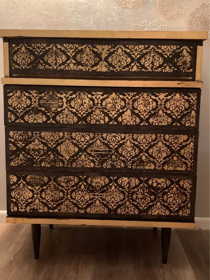 One-of-a-Kind Espresso & Gold Dresser – Artistic Refinish image indicator(7)