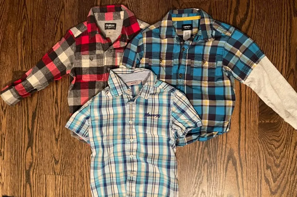 3T Plaid Button-Down Shirts (New & EUC) thumbnail