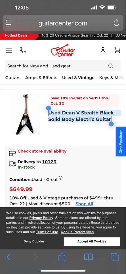 Dean VX electric guitar - photo 5