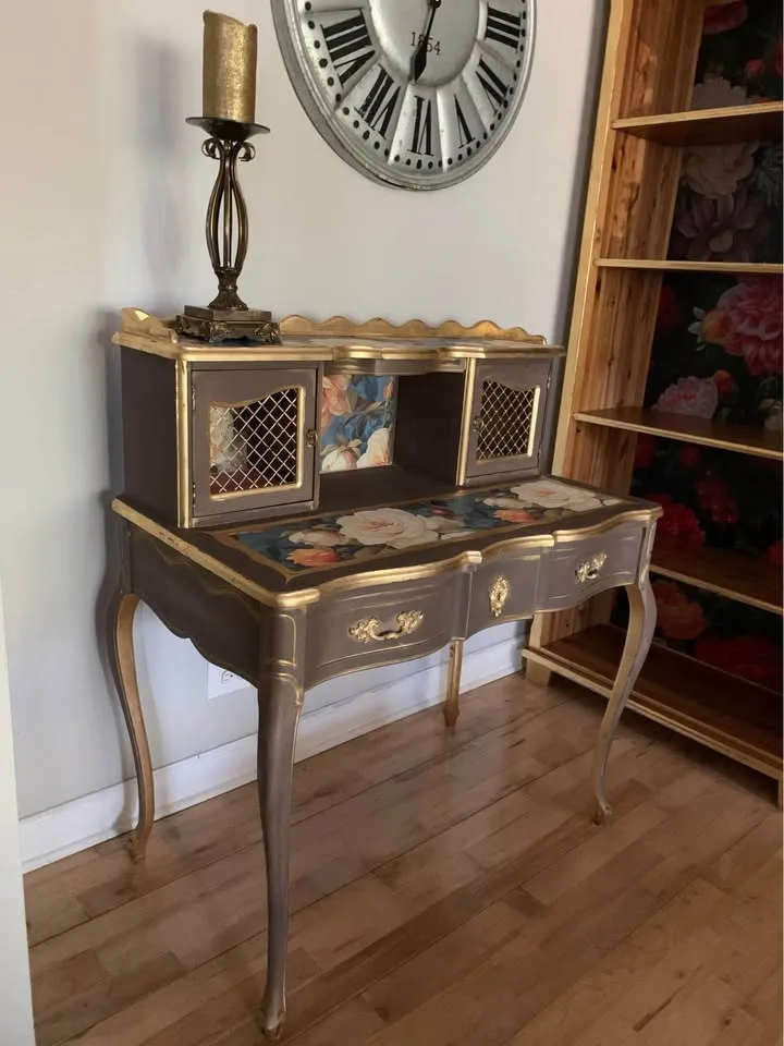 Vintage flower gold small desk image indicator(5)