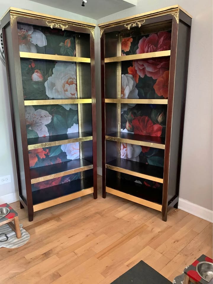 Midnight Peony Bookcases