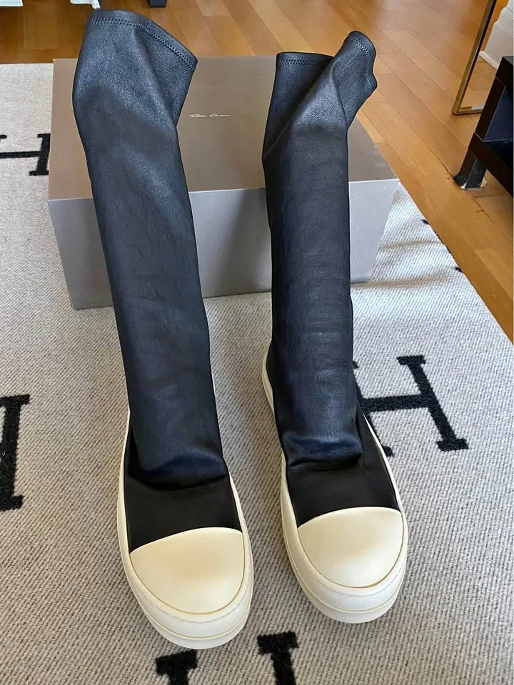 Rick Owens Leather Sneaker Boots thumbnail