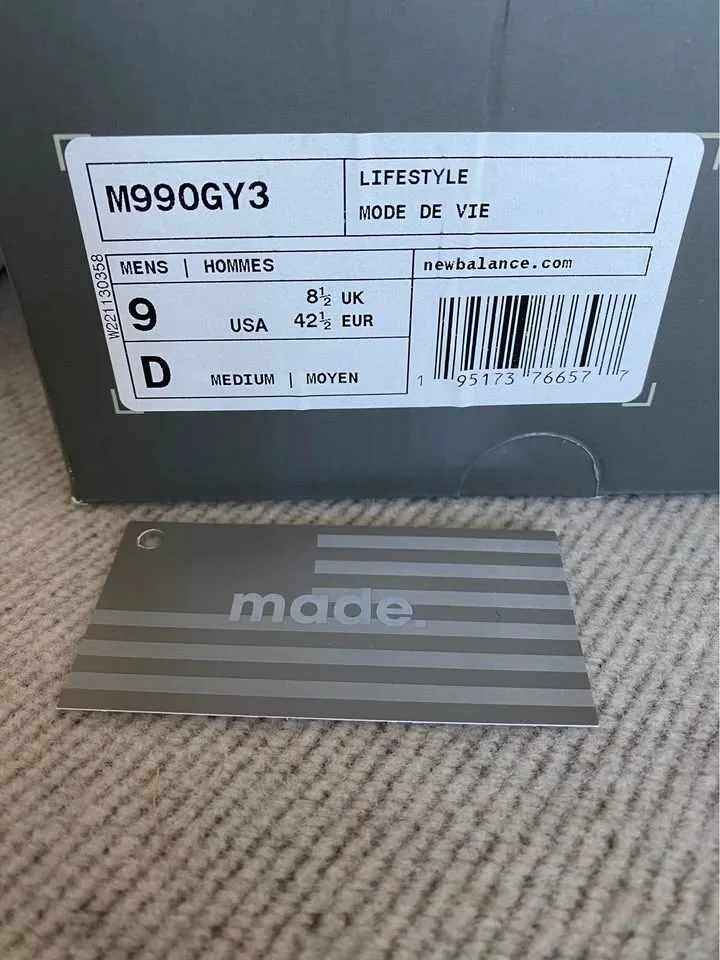 New Balance 990V3 Grey US9 image indicator(6)