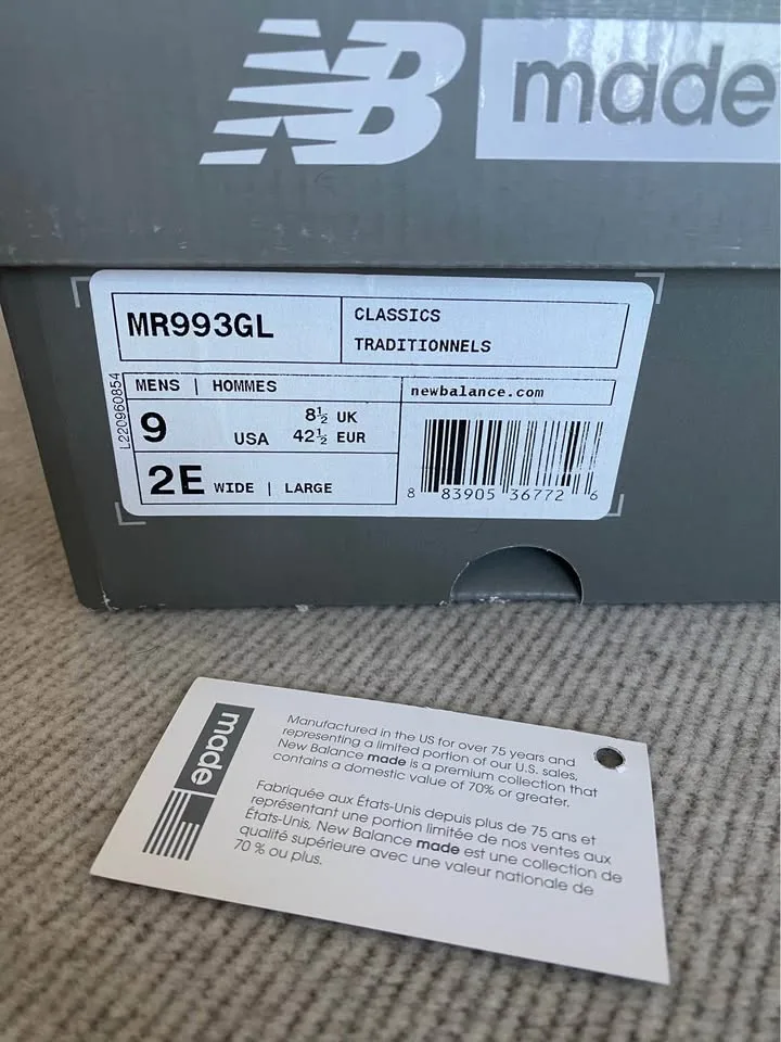 New Balance 993 Wide Version Size US9 image indicator(2)