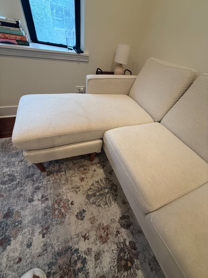 71" Cream Sectional Reversible Chaise - photo 3