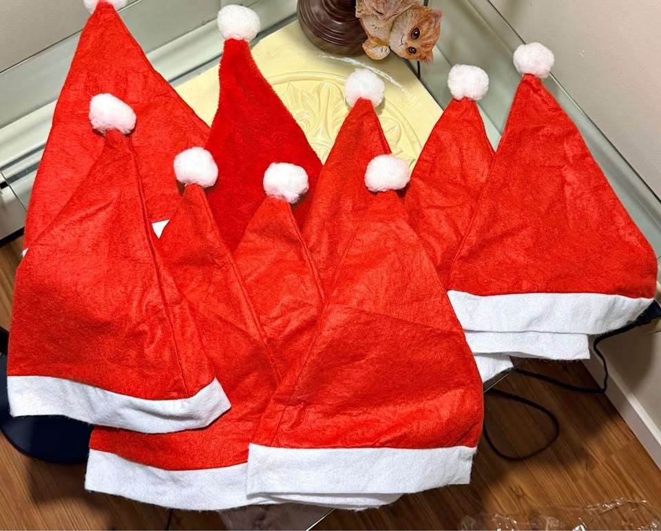 NEW Sets Of 9 Santa Hats Christmas Party Accessories