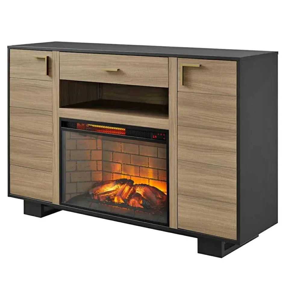 Home Decorators Fireplace TV Stand - Light Walnut thumbnail