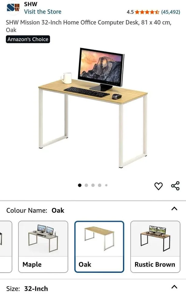 SHW Mission 32' Computer Desk-2 thumbnail