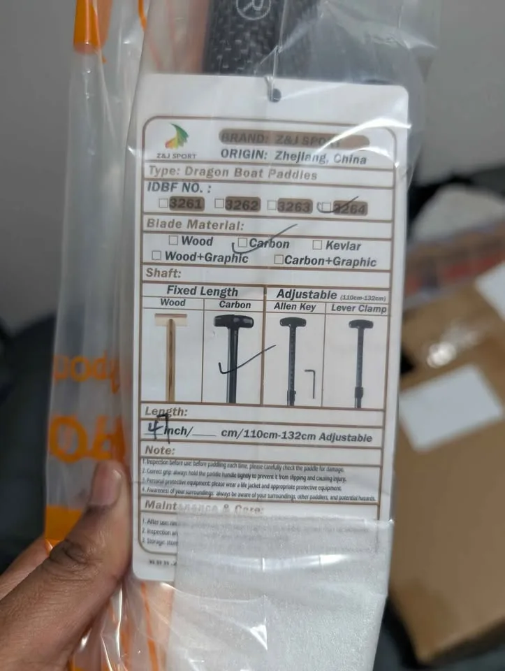 Z&J SPORT Dragon Boat Paddle Carbon Fiber image indicator(7)