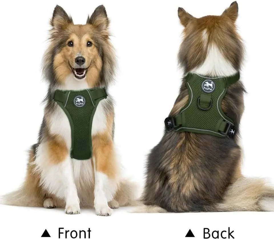 PoyPet Reflective Dog Harness - Military Green image indicator(2)
