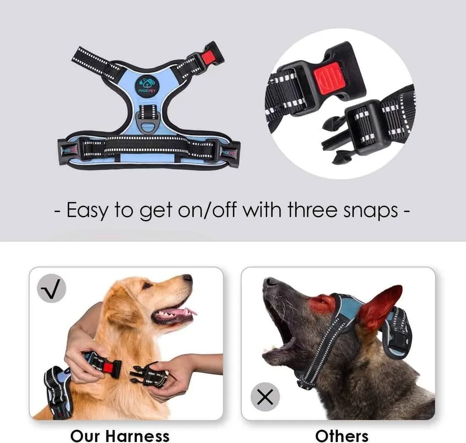 Phoepet No Pull Dog Harness Reflective Vest image indicator(3)