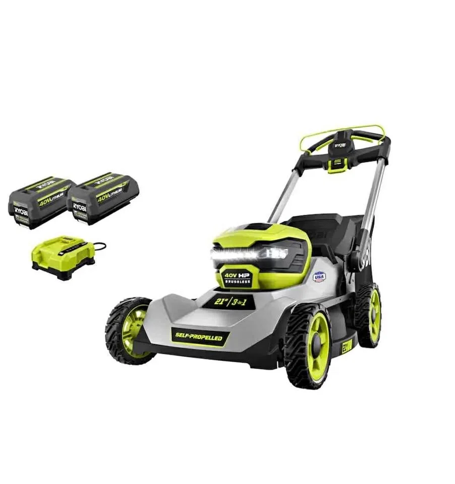 RYOBI 40V HP Brushless 21" Lawn Mower w/ 2 Batteries thumbnail