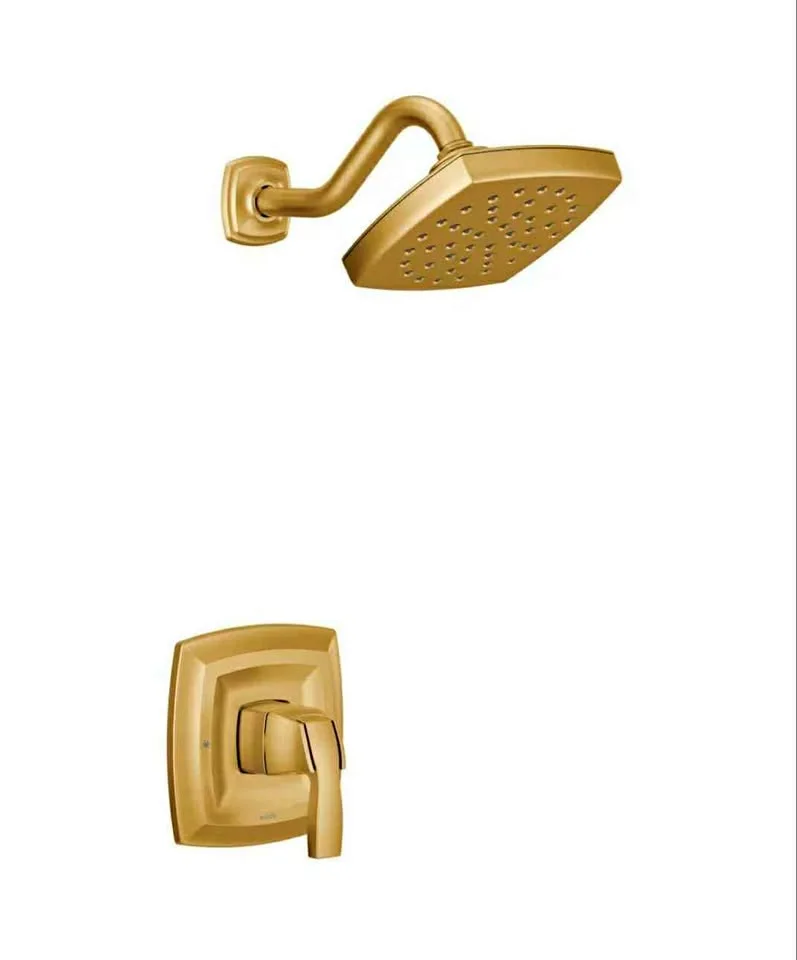MOEN Shower Faucet with Rain Shower Head - Brushed Gold thumbnail