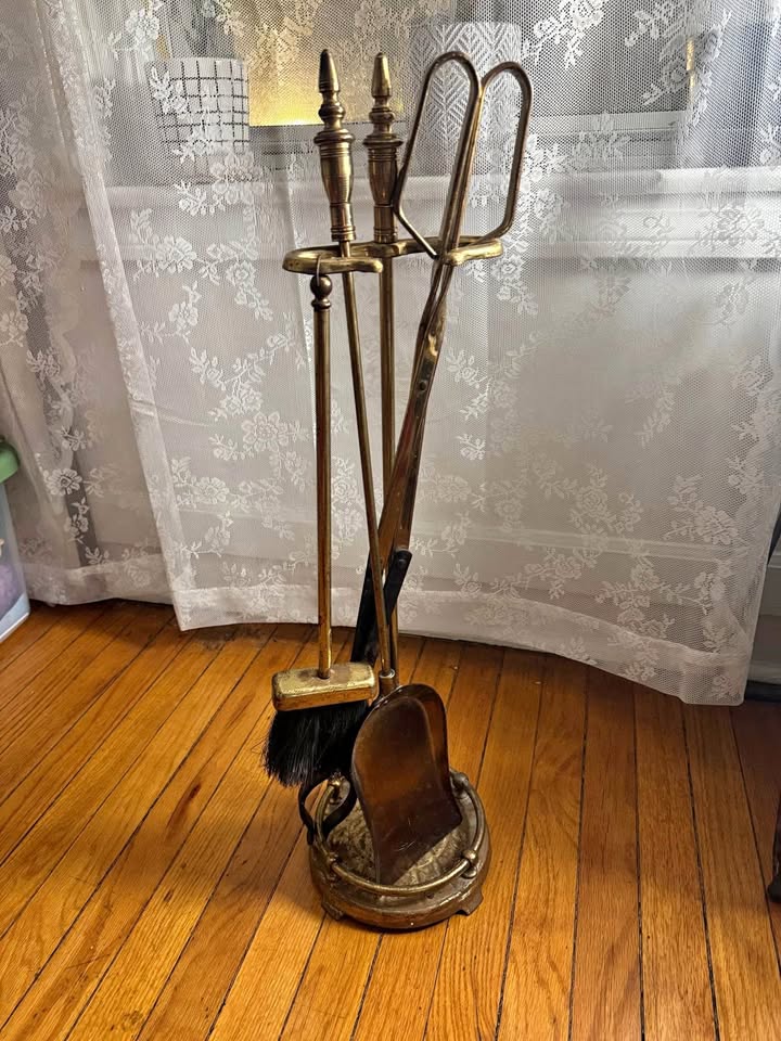 Vintage Brass fireplace set