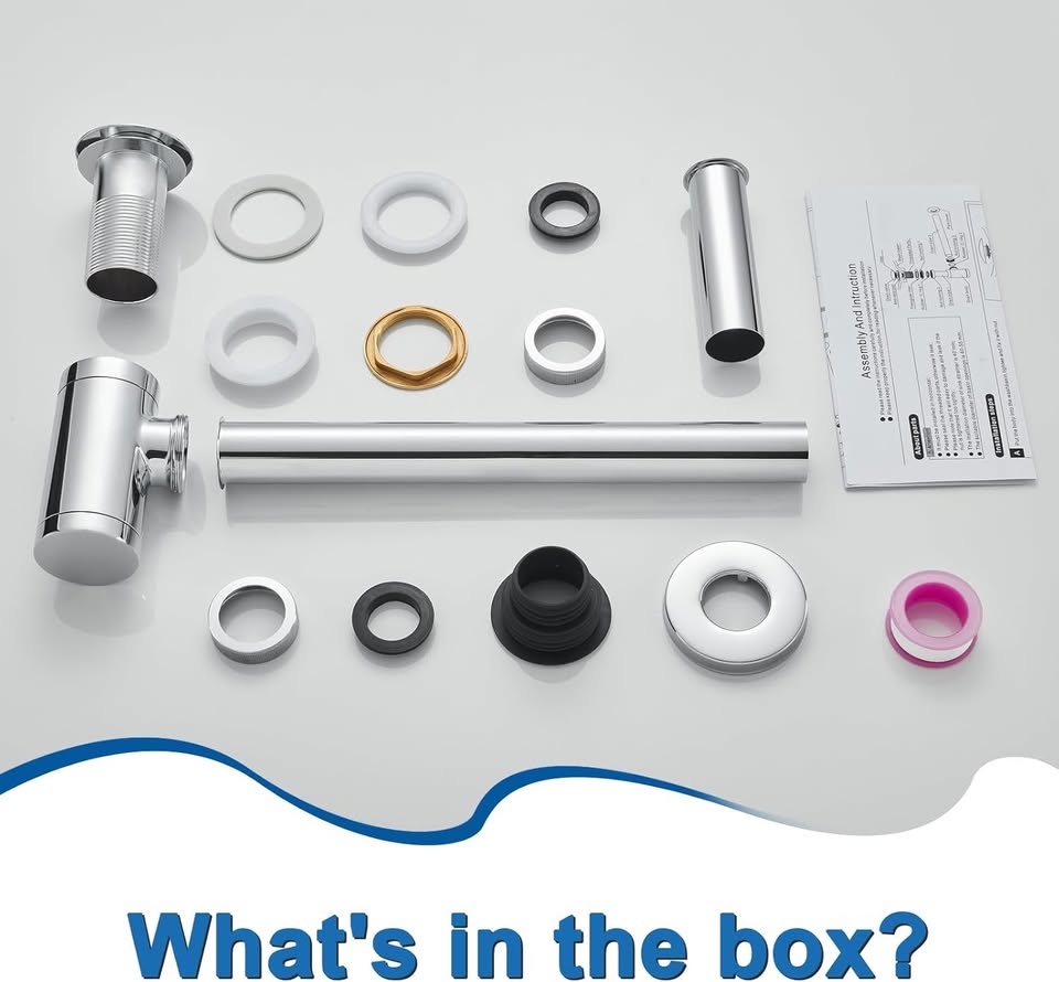 OUGOO Bathroom Basin Sink Waste P-Trap Drain Kit - photo 3