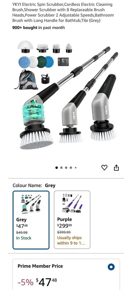 YKYI Electric Spin Scrubber, Cordless Cleaning Brush thumbnail
