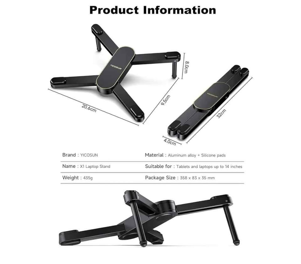 New Concept Laptop Stand - Adjustable Ergonomic Aluminum Riser - photo 3