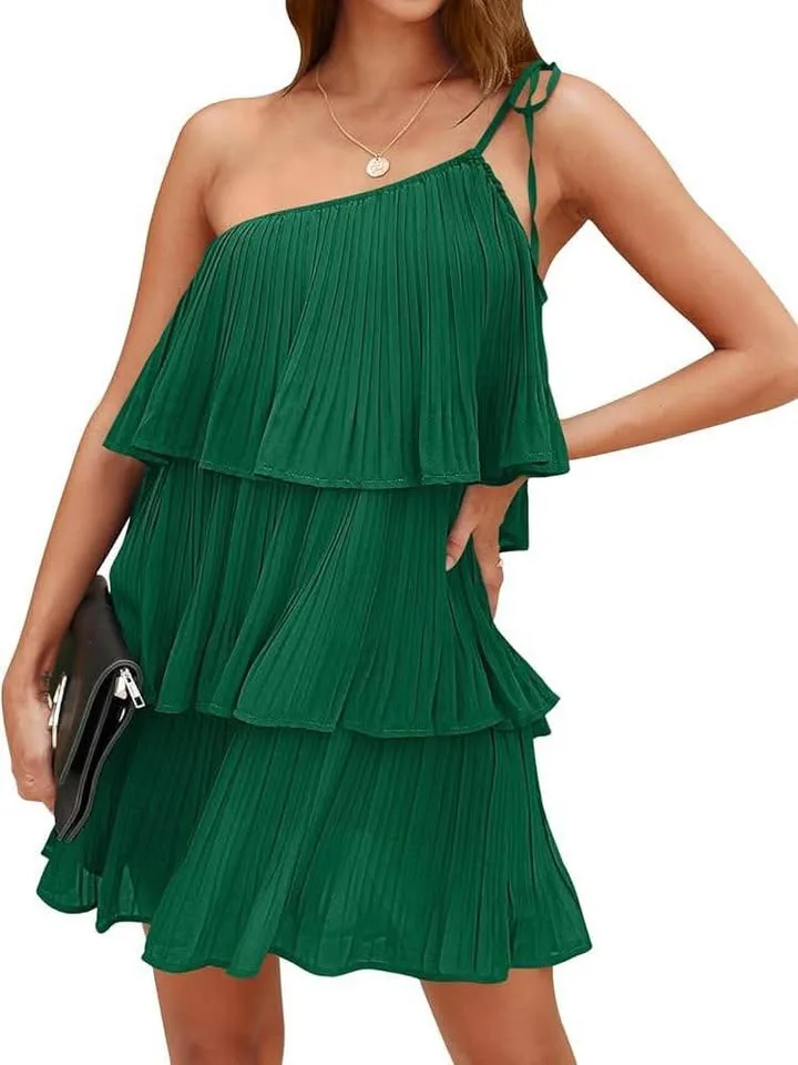 Brand new One Shoulder Ruffle Mini Dress-XL image indicator(4)