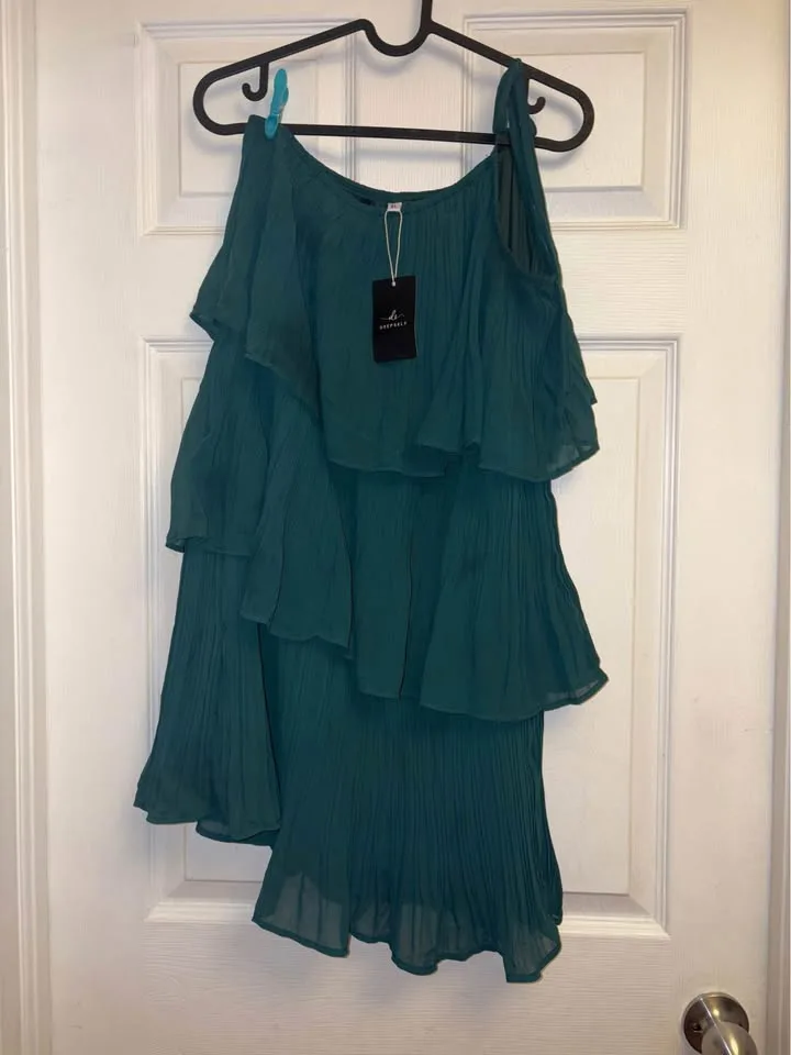 Brand new One Shoulder Ruffle Mini Dress-XL image indicator(5)