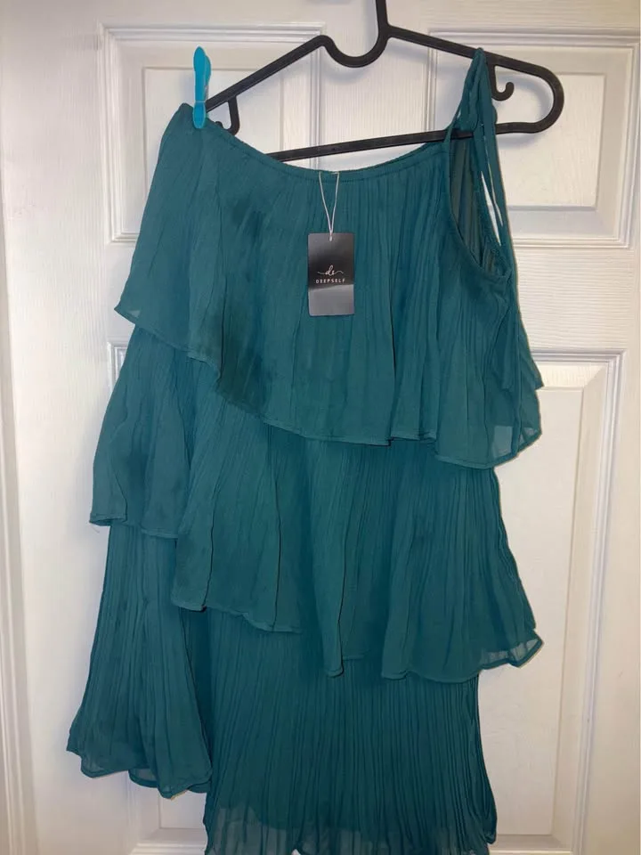 Brand new One Shoulder Ruffle Mini Dress-XL image indicator(6)