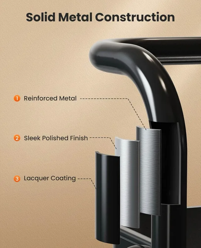 3 Tier Mesh Storage Cart Organization Rolling Utility Rack image indicator(3)