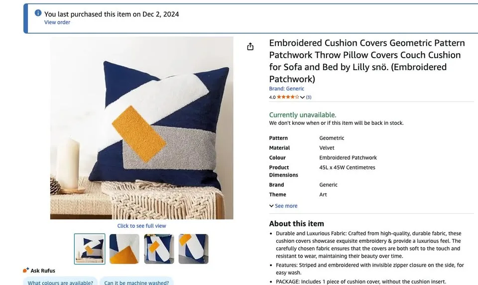 Geometric Pattern Throw Pillow image indicator(4)