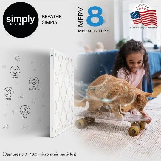 Simply Filters 17.5x21.5x1 MERV 8, MPR 600, AC Filter-4 Pack image indicator(2)