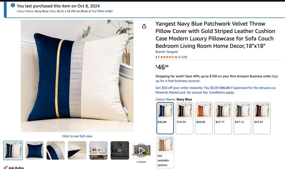 Velvet Throw Pillow and Insert image indicator(2)