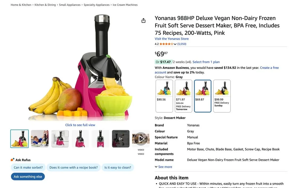 Yonanas Deluxe Frozen Dessert Maker image indicator(4)