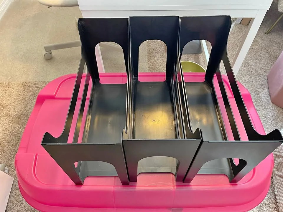 3 Legal File Folder Holders (Black Plastic) thumbnail