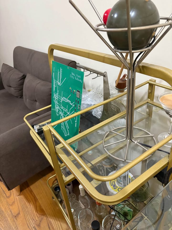 Gold and glass bar cart - photo 4