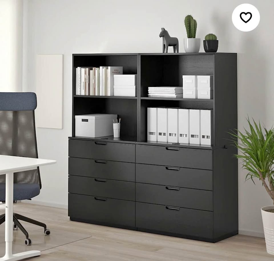 Storage Cabinets Bookshelf with Lock and Drawers