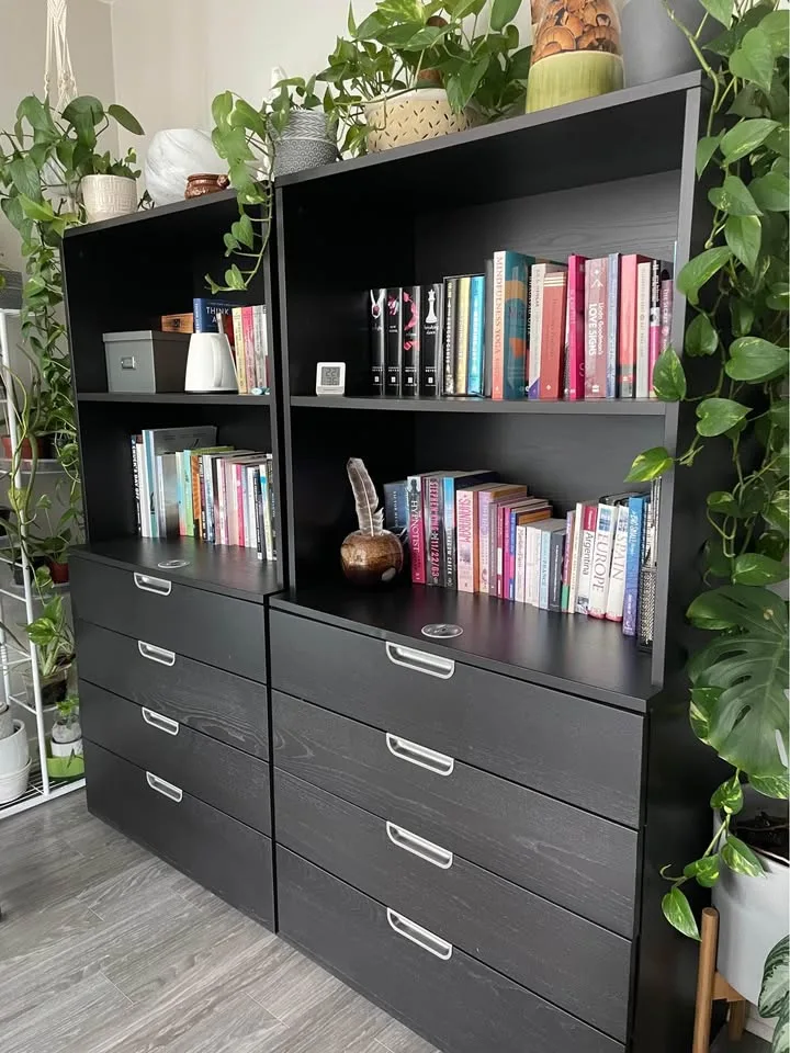 Storage Cabinets Bookshelf with Lock and Drawers image indicator(5)