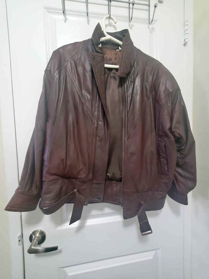 Brown leather jacket