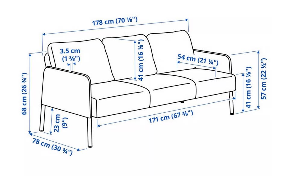 Ikea Golstad 3 Seater Sofa - photo 3
