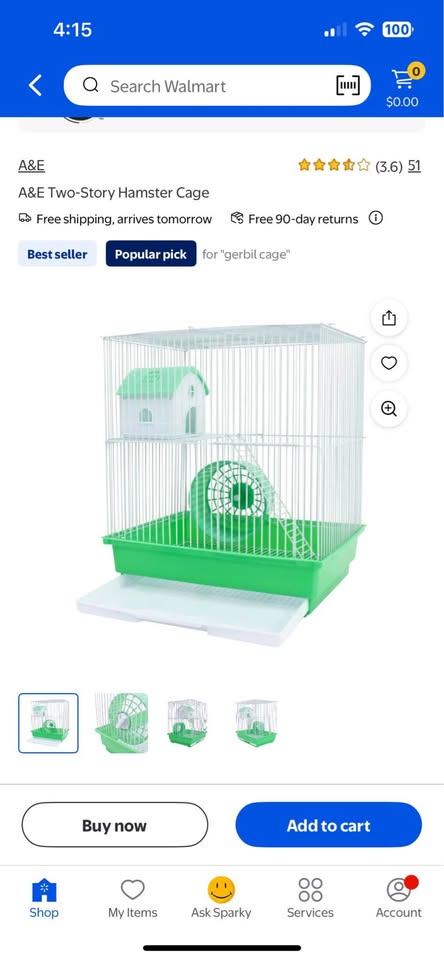 Mini Hamster Cage + Supplies - photo 2