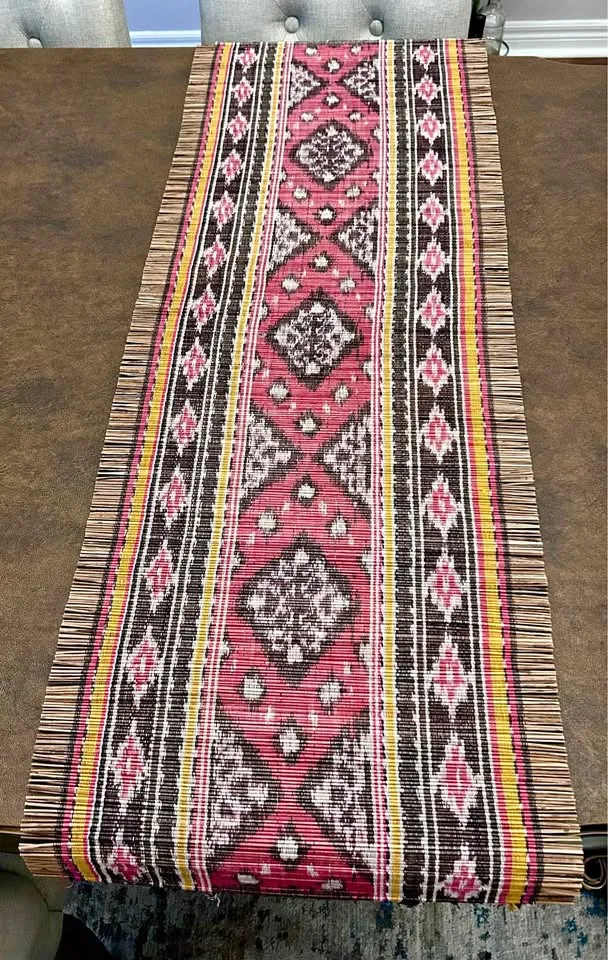 Boho Chic Woven & Wood Table Runner thumbnail