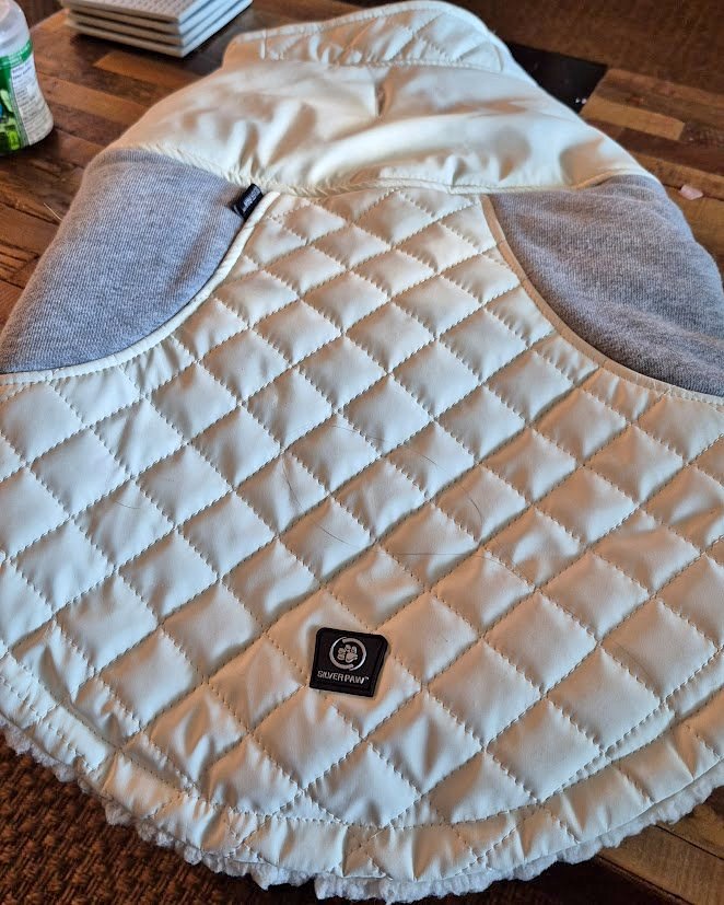 Quilted - Fuzzy Lined Dog Coat - Size Large