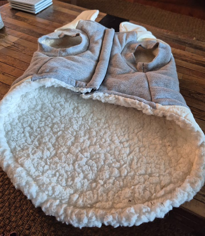 Quilted - Fuzzy Lined Dog Coat - Size Large - photo 2