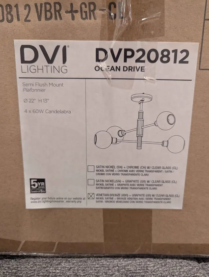 ✨ Ocean Drive Semi-Flush Mount Light Fixture – Like New! ✨ image indicator(5)