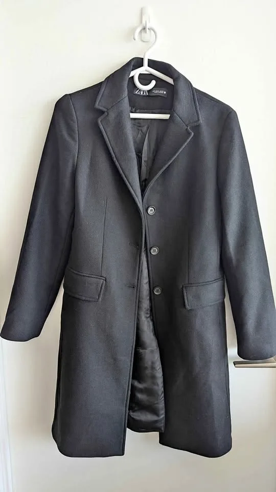 ZARA black wool blend coat - AVAILABLE