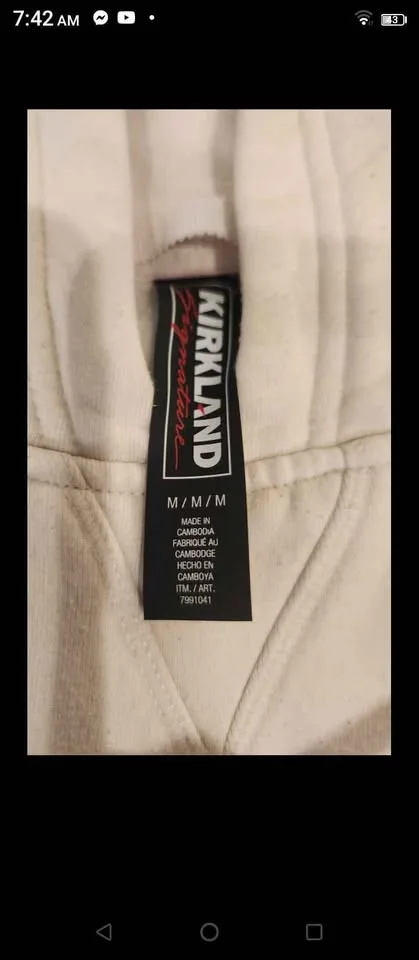 Sweater Kirkland hoodie cream colour size M/M image indicator(4)