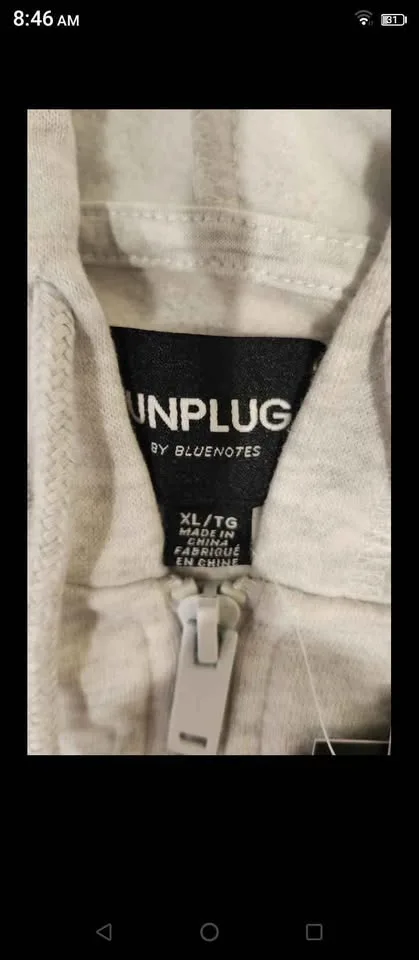 Sweater womens hoodie grey Unplug bluenotes XL size image indicator(3)