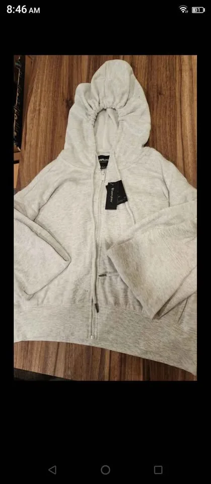Sweater womens hoodie grey Unplug bluenotes XL size image indicator(4)