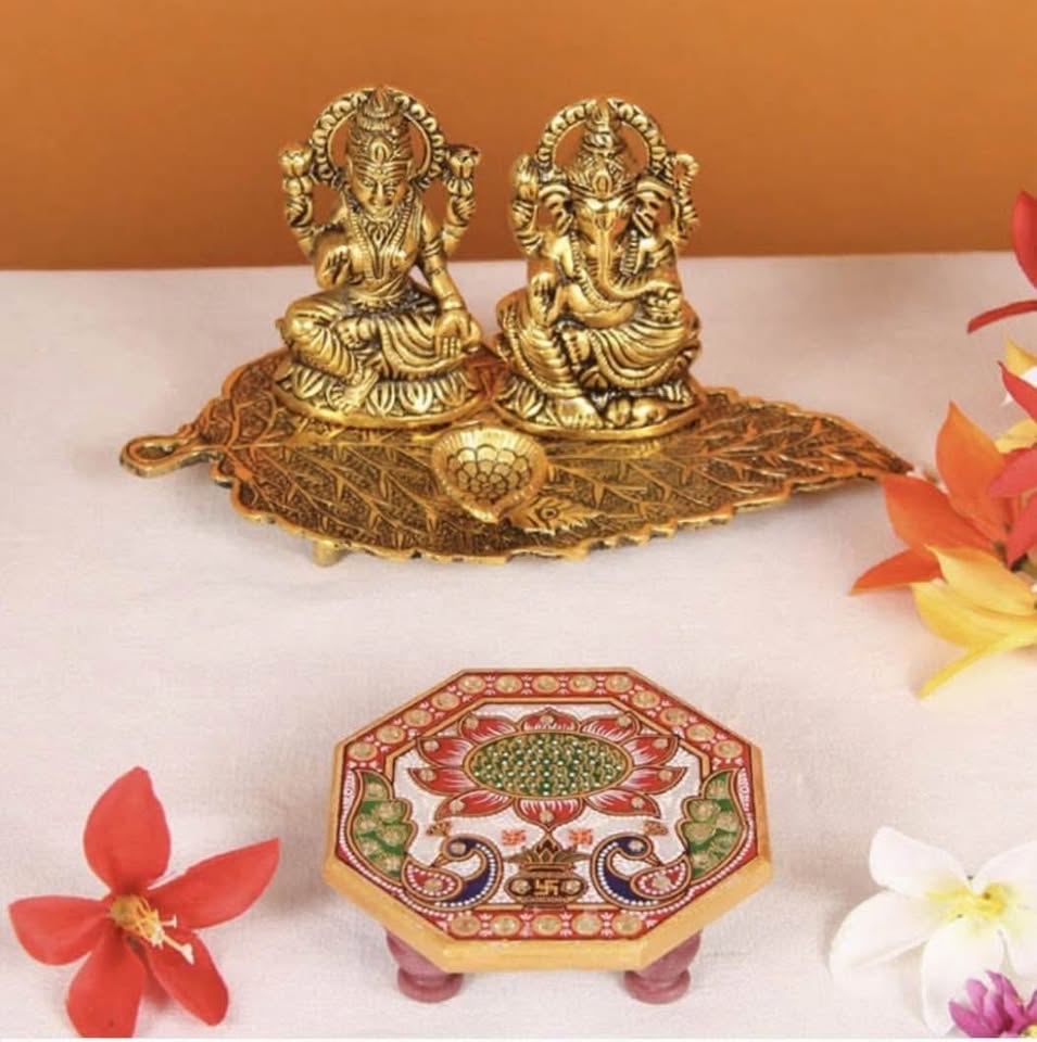 Marble pooja Chowki Hexagonal 4x4 inches - photo 3