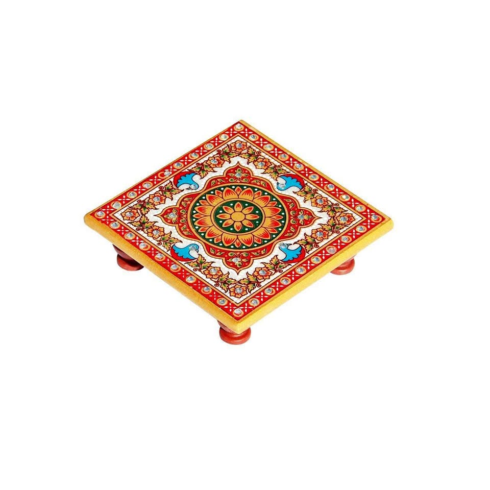 Marble Pooja Chowki 4x4 inches